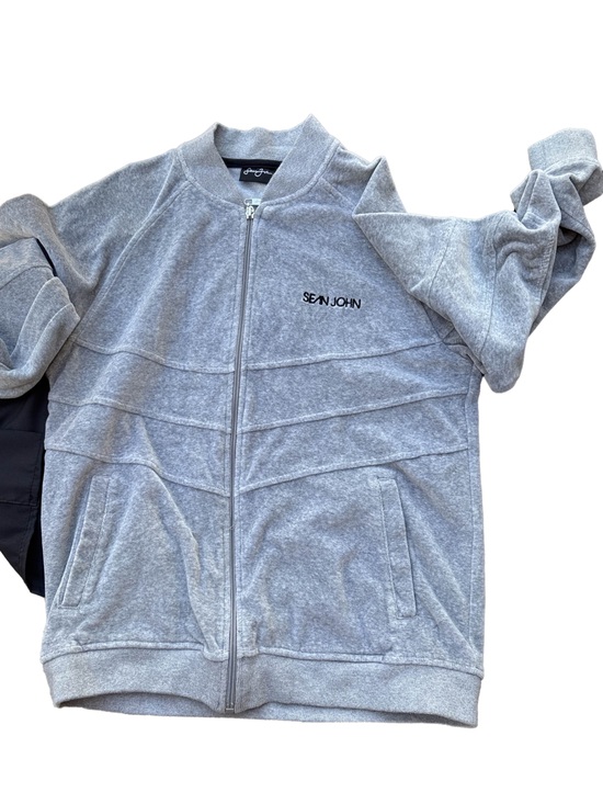 Sean John Other - Sean John Light Gray Full-Zip Hooded Sweatshirt